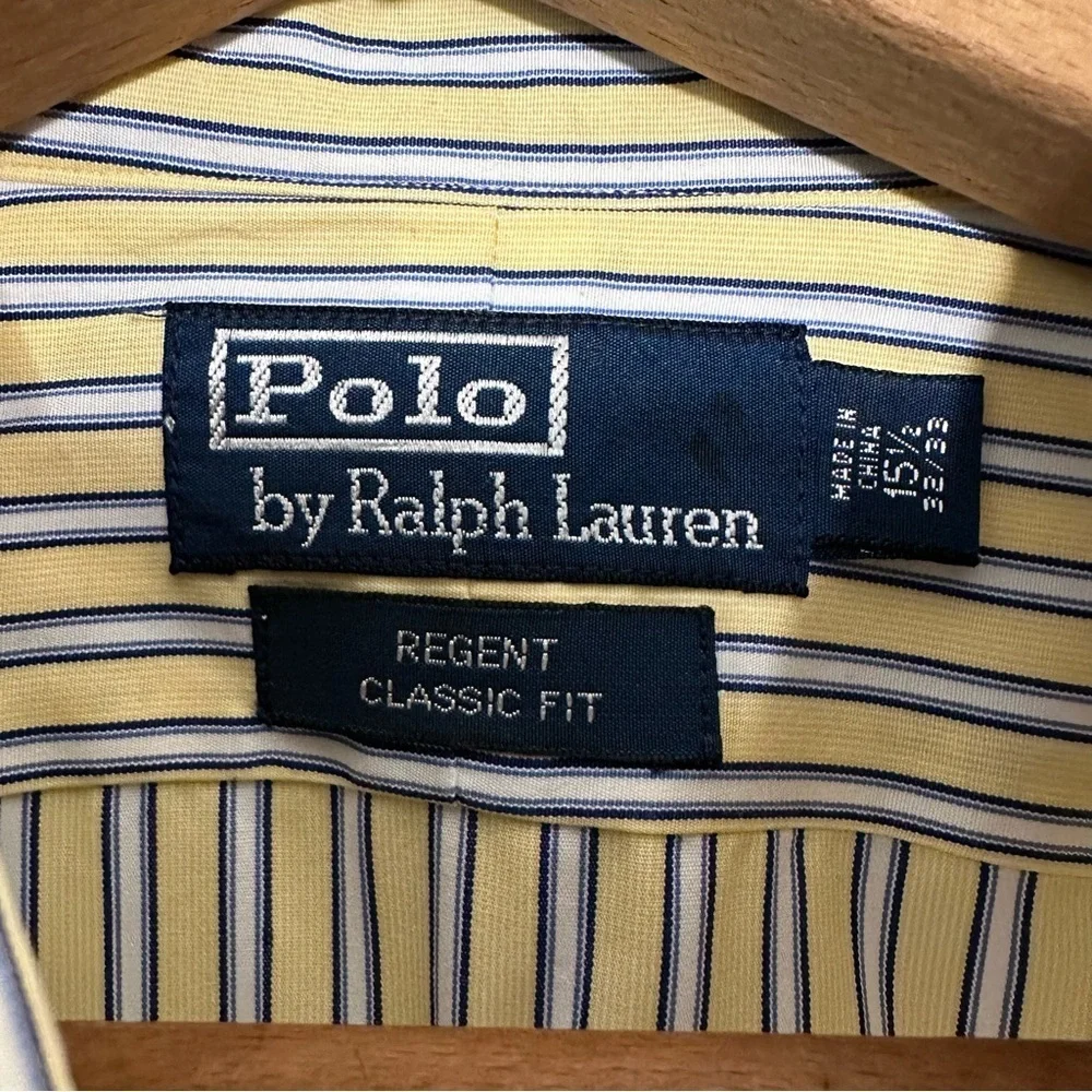 POLO Ralph Lauren Regent Classic Fit Yellow & Blue Striped Button Down Shirt